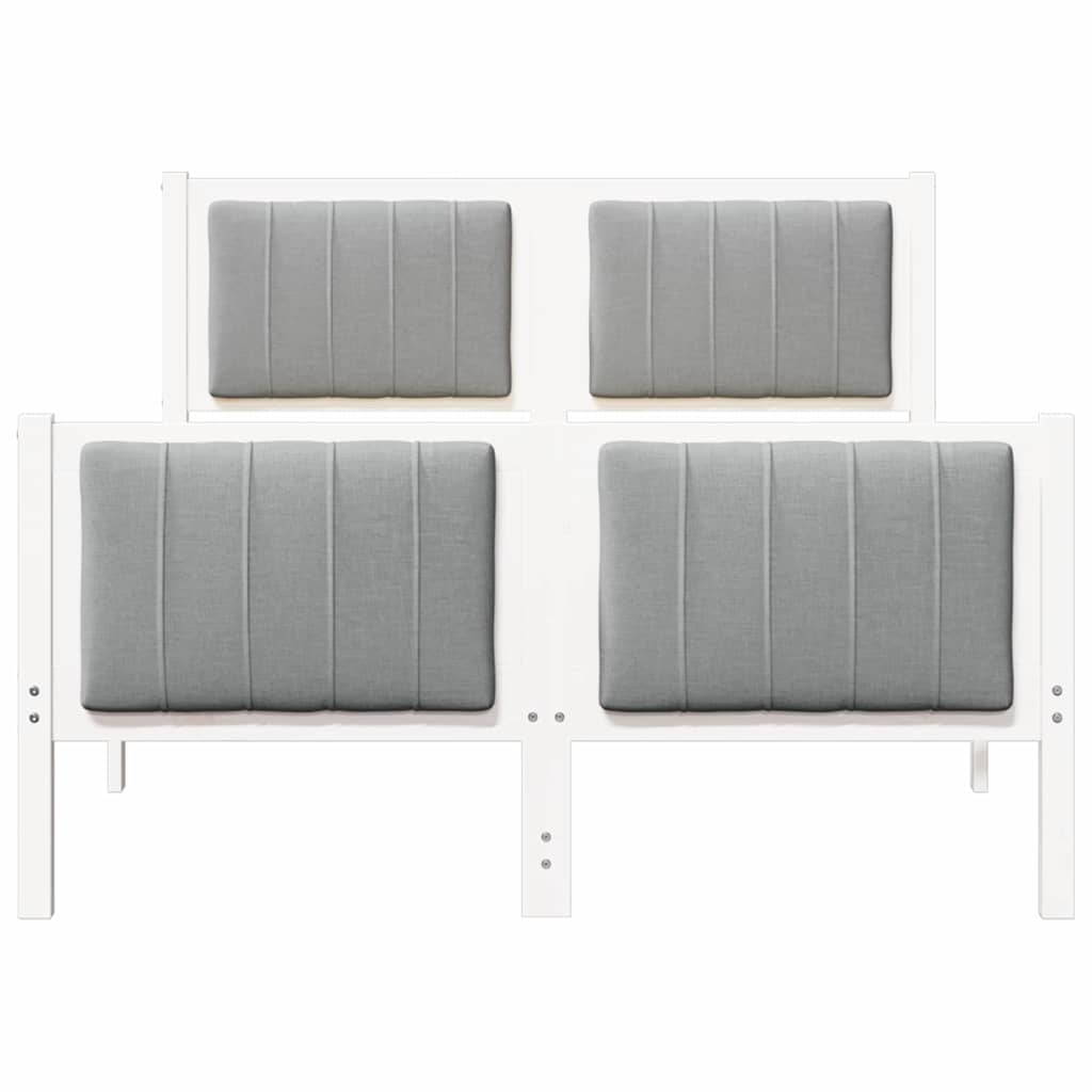 Bed frame White and light grey 120 x 190 cm Solid pine wood